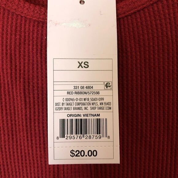 Wild Fable Dress Waffle Knit Red Ribbon XS - Picture 4 of 5